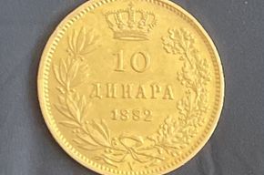 10 Dinara 1882 - K&ouml;nigreich Serbien - Kralj Milan I. Preis &euro; 670,- (i. K.)