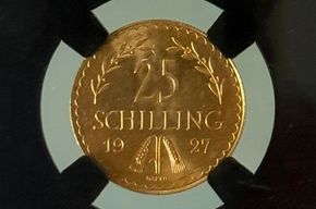 25 Schilling Gold 1927 - CCG MS 63 (Top Zustand)