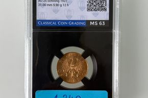 25 Schilling Gold 1927 - CCG MS 63 (Top Zustand) &euro; 1.240,-