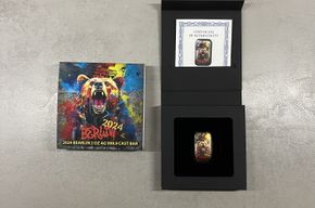 Bearlin Germania Mint World Money Fair 2024 Silbergussbarren 2 oz (Nummer 282 von 500 ) Preis &euro; 300,-